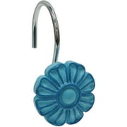 Elegant Home Resin Hooks Blue Flower Design, 12