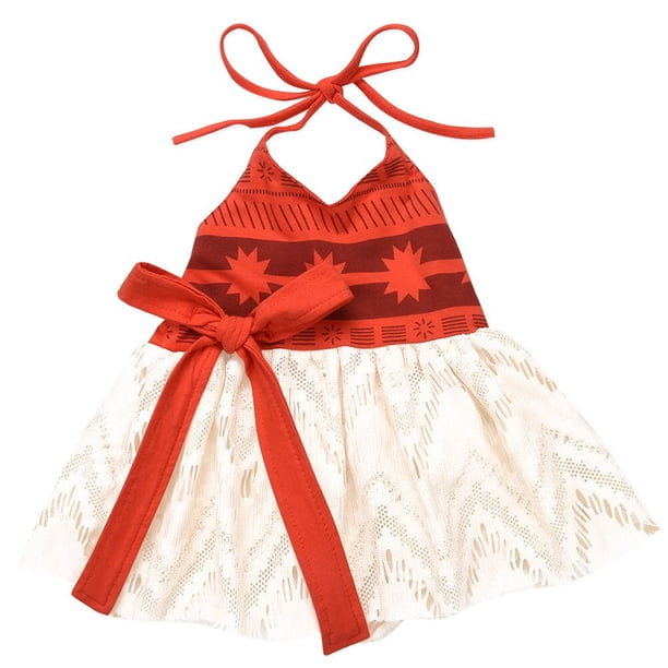 Disney Little Girls Moana Princess Dresses Costumes Cosplay Toddler Dress Vaiana Clothes Party for 3 6 8 10 Yrs Girl Outfit GiftTag 130cm (6T) Gao Jinjia LED