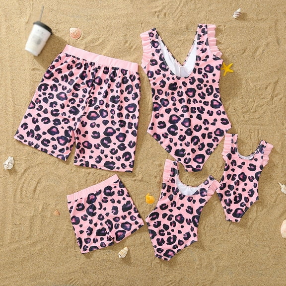 Gyratedream Leopard Print One-Piece Swimsuit (Girl’s)