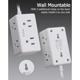 thumbnail image 4 of Power Strip BSRDyb, enchufe plano de 5 pies y 6 enchufes, soporte de pared, blanco, 4 of 8
