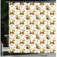 thumbnail image 3 of Ambesonne Kitten Shower Curtain, Cat in a Party Hat and Candy, 69"Wx84"L, White and Multicolor, 3 of 4
