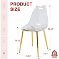 thumbnail image 4 of JUFU Set of 4 Clear Acrylic Dining Chairs, Modern Transparent Kitchen Chairs with Gold Metal Legs, 4 of 10