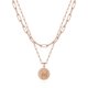 thumbnail image 1 of Collar Ursteel Initial M chapado en oro rosa con capas de 46 cm, 1 of 7