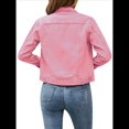 thumbnail image 3 of Chaquetas Vaqueras para Mujer, Básicas, de Larga, con Botones, Estilo Corto, A Rosa L, 3 of 7