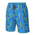 thumbnail image 5 of Kdxio Colorful Snake Pattern Mens Casual Shorts - Drawstring Summer Beach Sports Shorts for Men, 5 of 9