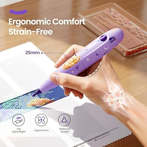 Wireless Vacuum Pen for Diamond Art Kit for Adults, Long-Lasting Electric Pen for Diamond Painting Accessories and Tools$$Art & Craft