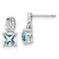 thumbnail image 2 of Auriga Fine Jewelry 925 Sterling Silver Aquamarine & Diamond Drop Earrings for Women, 2 of 6