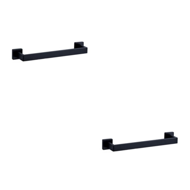 stanreset 1/2/3/5 Bathroom Hardware Set Stainless Steel Towel Bar Ring Paper Holder Multifunction Robe Hook Modern Style Rack Kit Black bar 2PCS