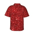 thumbnail image 3 of Picia Red Glitter Gentle Cotton Regular Fit Short Sleeve Casual Hawaiian Shirt for Men-XX-Large, 3 of 9