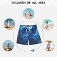 thumbnail image 6 of FORMRS Boys Swim Trunks Quick Dry Mesh Liner Boardshorts Sizes XS-XL, Blue Lightning Pattern, 6 of 7