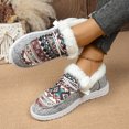 thumbnail image 5 of Willtoo Women's Plush Lined Slip On Shoes, Ethnic Pattern Warm Casual Loafers, Comfortable Non-Slip Winter Footwear, 5 of 6