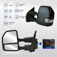 thumbnail image 5 of WLLW Towing Mirrors for Ford F250 F350 F450 F-550 Super Duty 2017 2018 2019 2020 With Power, Heated, Temperature Sensor, Turn Signal Light, Spot Auxiliary Lamp Pickup Truck, 5 of 8
