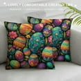 thumbnail image 3 of Nawypu Colorful Easter Egg Pillowcase Happy Easter Rabbit Spring Flower Holiday Oblong Lumbar Throw Pillow Cover/Shams Cushion Case Bed Throw Pillows for Bedroom Living Room, 3 of 5