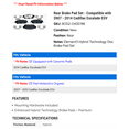 thumbnail image 2 of Rear Brake Pad Set - Compatible with 2007 - 2014 Cadillac Escalade ESV 2008 2009 2010 2011 2012 2013, 2 of 2