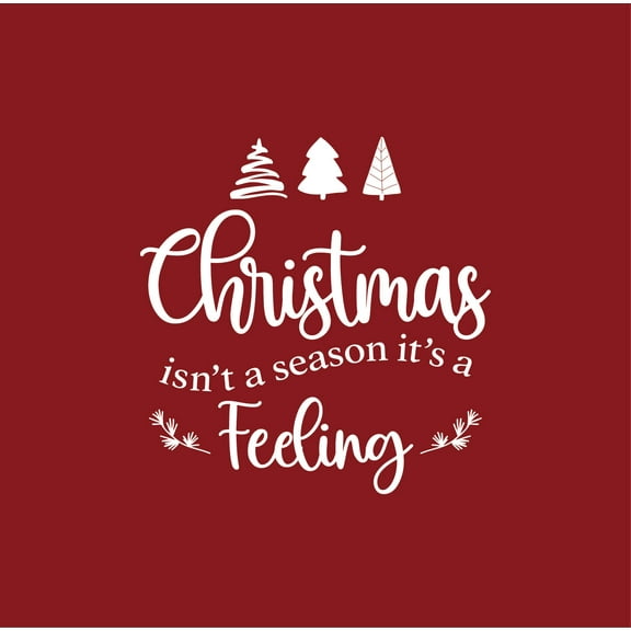 Vinyl Wall Art Decal - Christmas Isn't A Season It's A Feeling - 18" x 18.5" - Holiday Season Trendy Seasonal Quote Sticker For Home School Living Room Office Classroom Store Decor