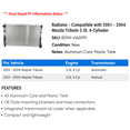 thumbnail image 2 of Radiator - Compatible with 2001 - 2004 Mazda Tribute 2.0L 4-Cylinder 2002 2003, 2 of 2