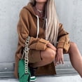thumbnail image 4 of Women's Oversized Hoodie Dress Casual Pullover Sweatshirt Fall Tops Casual Loungewear Long Sleeve Split Hem Hoodie Dress with Kangaroo Pocket, 4 of 6