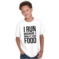 thumbnail image 5 of I Run Because I Like Food Cardio Joke Crewneck T Shirts Boy Girl Teen Brisco Brands XS, 5 of 6