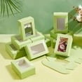 thumbnail image 5 of Yellow PH 20pcs Paper Gift Boxes with Window 3.3x2.3x1.1in Packaging Box Samll Paper Donuts Box Green Gift Box Rectangle Bakery Box for Christmas New Year Thanksgiving Party Treat Cupcakes, 5 of 6