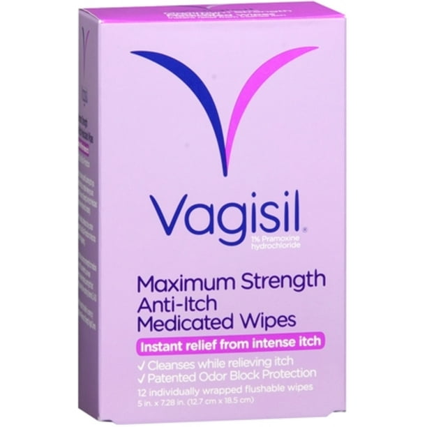 Vagisil AntiItch Medicated Wipes 12 Each (Pack of 4)
