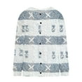 thumbnail image 3 of Hvot&aat Christmas Sweaters For Women Open Front Crochet Button Down Long Sleeve Cardigan Santa Snowflake Printed Coat, 3 of 4