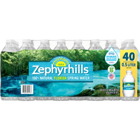 ZEPHYRHILLS Brand 100% Natural Spring Water  16.9-ounce plastic bottles (Pack of 40)