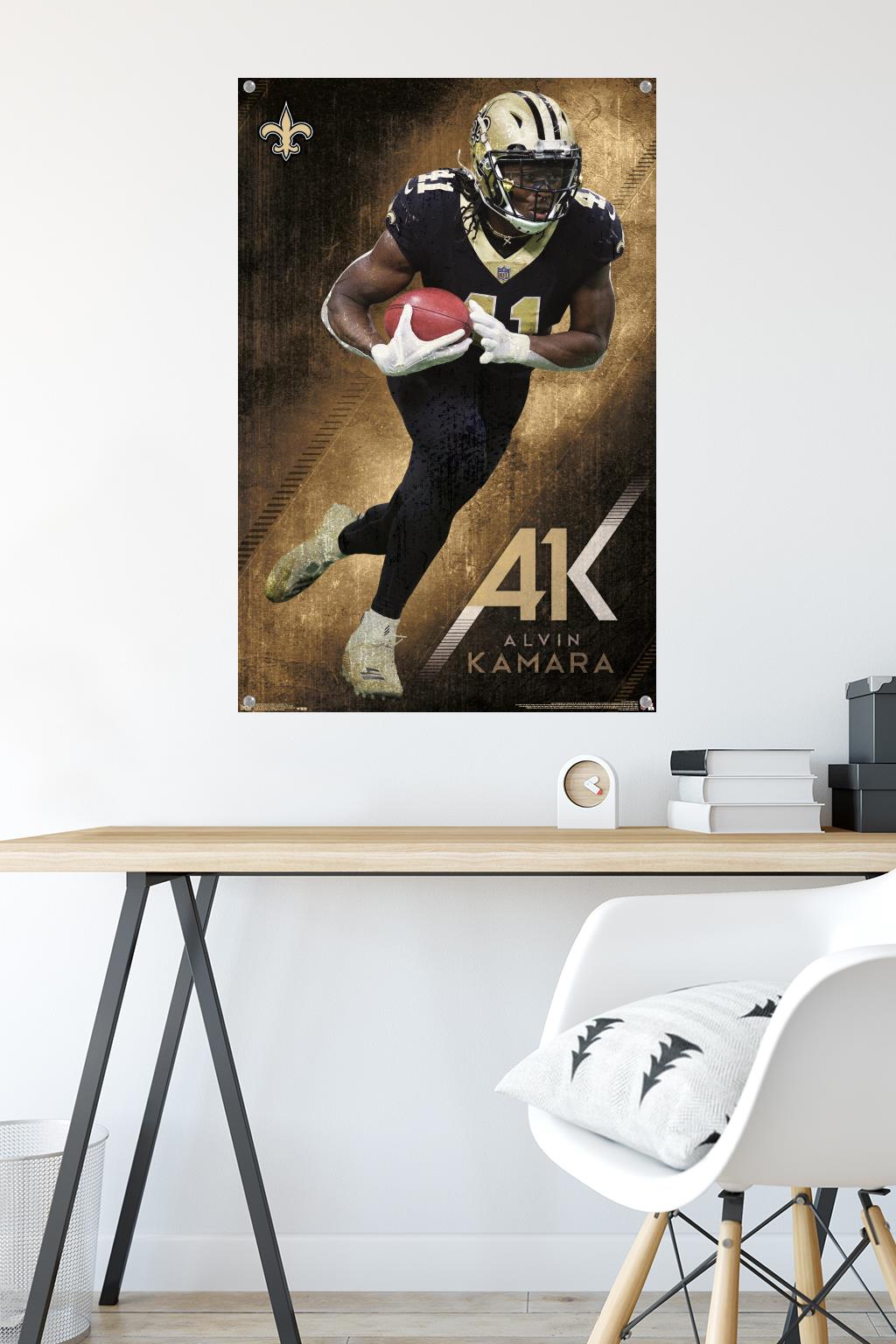 NFL New Orleans Saints - AlVin Kamara 19 Wall Poster with Push Pins, 22.375" x 34"