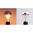 thumbnail image 4 of GFDYREE Half Chrome Silver Bowl Tipped, LED Filament Bulb, Dimmable, A19 4W (40W Equivalent), 350 Lumen, 2700K (Warm White), Medium Base E26, CRI 85+, 110-120v, UL-Listed (3 Pack) (4W, Half, 4 of 6