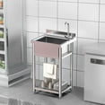 thumbnail image 3 of Ktaxon Compact Stainless Steel Freestanding Utility Sink with Faucet & Storage Shelf, Deep Single Bowl Wash Basin for Laundry, Garage & Outdoor Use, 21.6"D x 19.6"W x 36.9"H, 3 of 9
