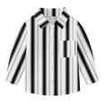 thumbnail image 6 of Tao Tao Striped Button Down Casual Shirts For Toddler Baby Boys Girls Long Sleeve Lapel Collar Blouse Trendy Spring Fall Shirts Black 2 Years, 6 of 7