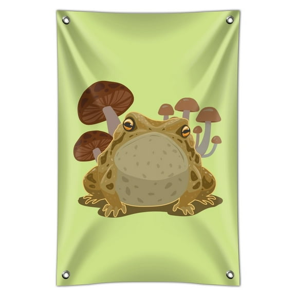 Toad Sitting In Front of Mushrooms Home Business Office Sign