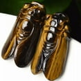 thumbnail image 3 of EOEMY Natural Tiger'S Eye Stone Carved Cicada Quartz Crystal Pendant Healing Gemstone, 3 of 9