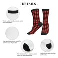 thumbnail image 5 of Women's Men's Red Black Buffalo Check Plaid Pattern Colorful Novelty Pattern Crew Athletic Socks, 5 of 7