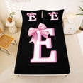 thumbnail image 5 of Erosebridal Cute Pink Bowknot Full Size Sheets,Princess Bowtie Letter E Bed Sheets For Girls Kids 4 Pieces, 5 of 6