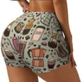 thumbnail image 3 of Athletic Shorts for Women, Coffee pots cup Seam Womens Shorts High Waisted Sport Running Workout Gym, 3 of 8