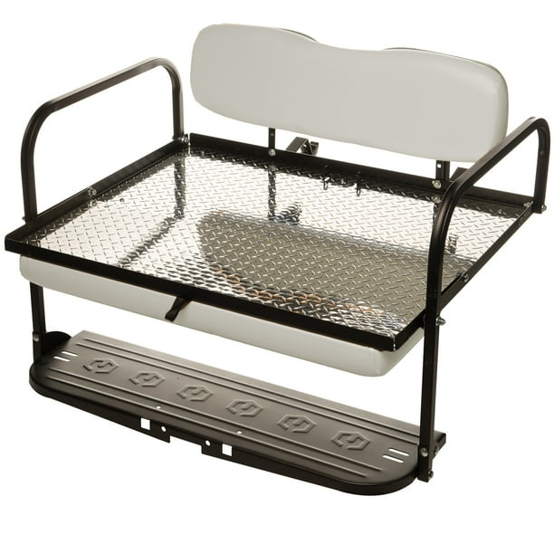 White EZGO Marathon (Pre'94) Golf Cart LIBERTY Rear Flip Back Seat Kit