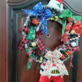 thumbnail image 4 of Billuyoard Guirnalda de Navidad de Papá Noel, puerta colgante decorativa, guirnaldas redondas, sombrero de Navidad, aro de bienvenida, colgante, favores de Kits de decoración para fiestas Billuyoard HA067917-00, 4 of 6