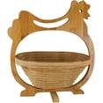 thumbnail image 1 of Cesta plegable de bambú para frutas, cuenco decorativo, frutero de madera plegable (diseño de pollo), 1 of 7