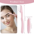 thumbnail image 2 of EXLEAF 15 Pcs Folding Eyebrow Razors for Women Face Fuzz Remover Facial Hair Removal for Women and Men Travel Dermaplaning Beauty Tool - Green White Pink, 2 of 7