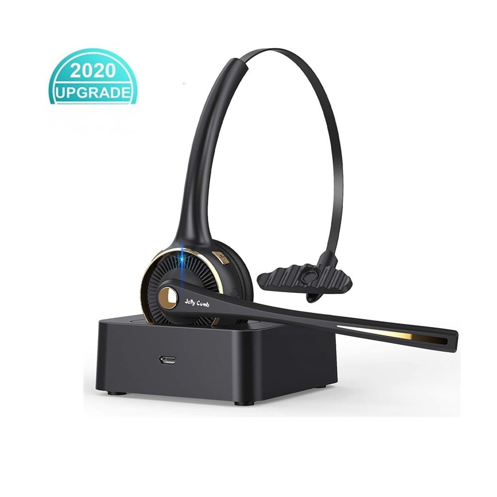 Online Teaching Bluetooth Headset with Noise Canceling Knofarm Trucker Bluetooth Headset with Microphone for Skype Conference Calls 17 hrs Working Time for Long Haul PC Call Center Cellphone 