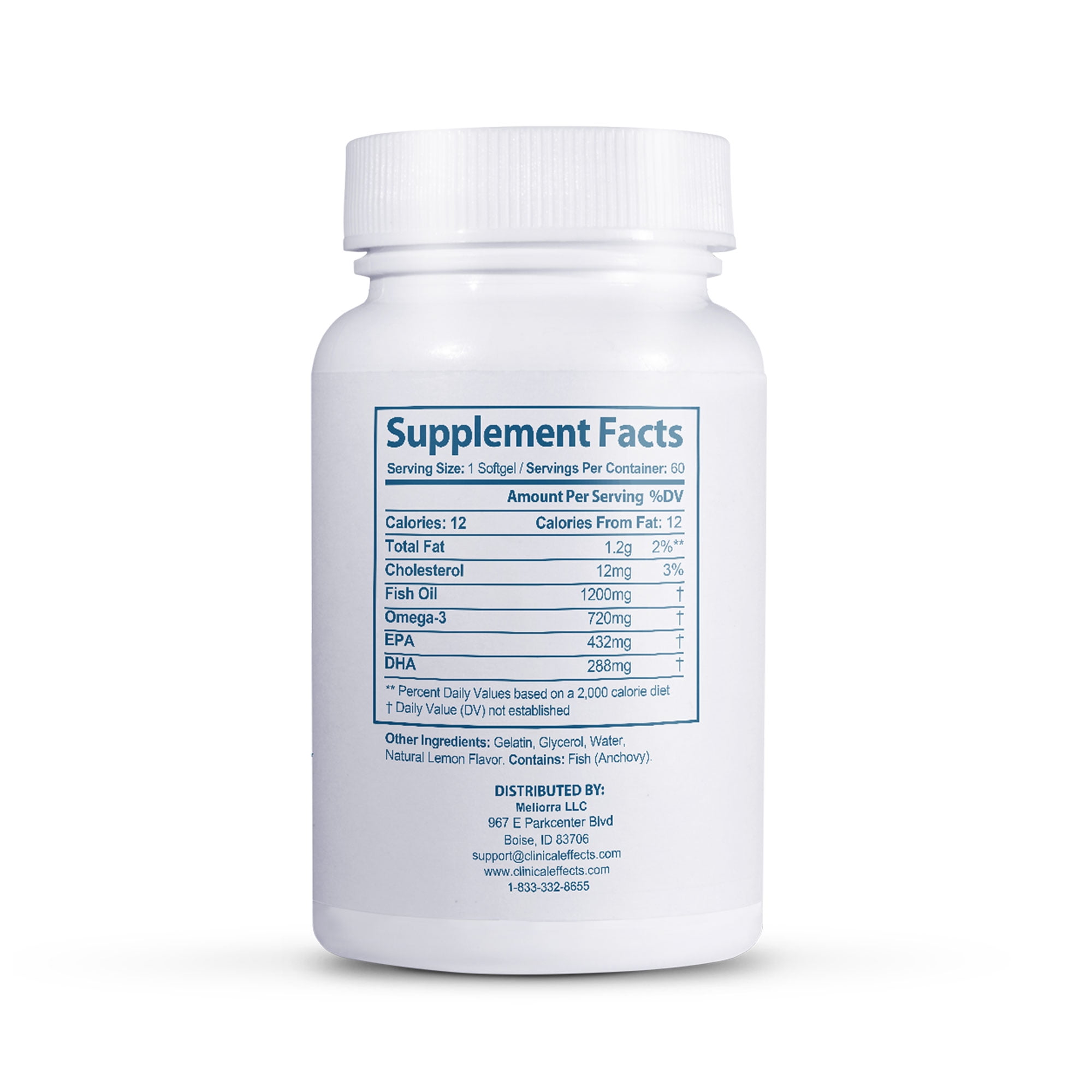 Clinical Effects Omega Daily - Fish Oil Softgels Supplement to Support a Healthy Brain, Heart and Body - 60 Capsules