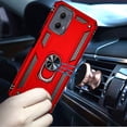 thumbnail image 3 of For Motorola Moto Edge 5G 2024 Hybrid Durable 360 Degree Rotatable Ring Stand Holder Kickstand Fit Magnetic Car Mount Cover ,Xpm Phone Case [ Red ], 3 of 8