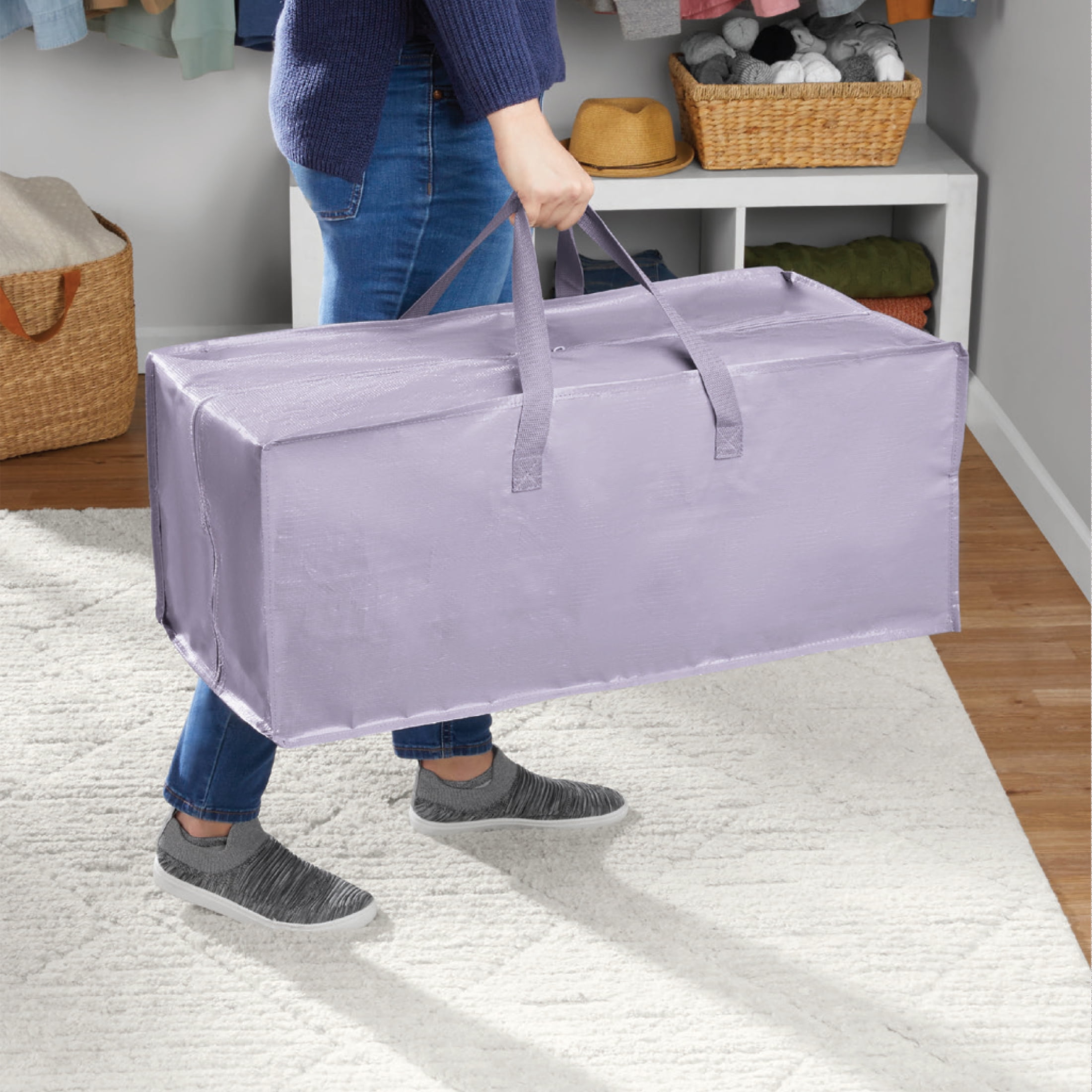 Mainstays Heavy Duty 20 Gallon Iris Storage and Moving Bag with Dual Handles and Straps