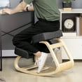 thumbnail image 2 of HOMCOM Ergonomic Kneeling Chair, Wood Kneel Stool, Black, 2 of 10
