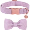 thumbnail image 1 of DOGWONG Collar de perro de algodón de cáñamo con lazo, collar rojo navideño para mascotas, collar ajustable duradero para perros pequeños, medianos y grandes, 1 of 4