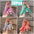 thumbnail image 2 of 20Pcs Hatsune Miku 6cm Kawaii Figure Keychain PVC Model Bag Pendant Anime Car Keyring Doll Cartoon Double Tail Girl Key Chain, 2 of 5