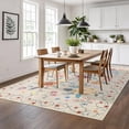 thumbnail image 5 of Washable Area Rug Non Slip, 4' x 6' Ultra Soft Low Pile Boho Floral Carpet for Living Room Bedroom, Polyester with TPR Backing, 5 of 8