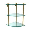 thumbnail image 2 of Three Tier Corner Glass Shelf - Satin Brass, 2 of 3