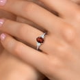 thumbnail image 4 of Gem Stone King 925 Silver and 10K Yellow Gold Red Garnet and Sky Blue Aquamarine Engagement Ring for Women | 2.00 Cttw | Oval 8X6MM | Gemstone January Birthstone | Size 8, 4 of 6