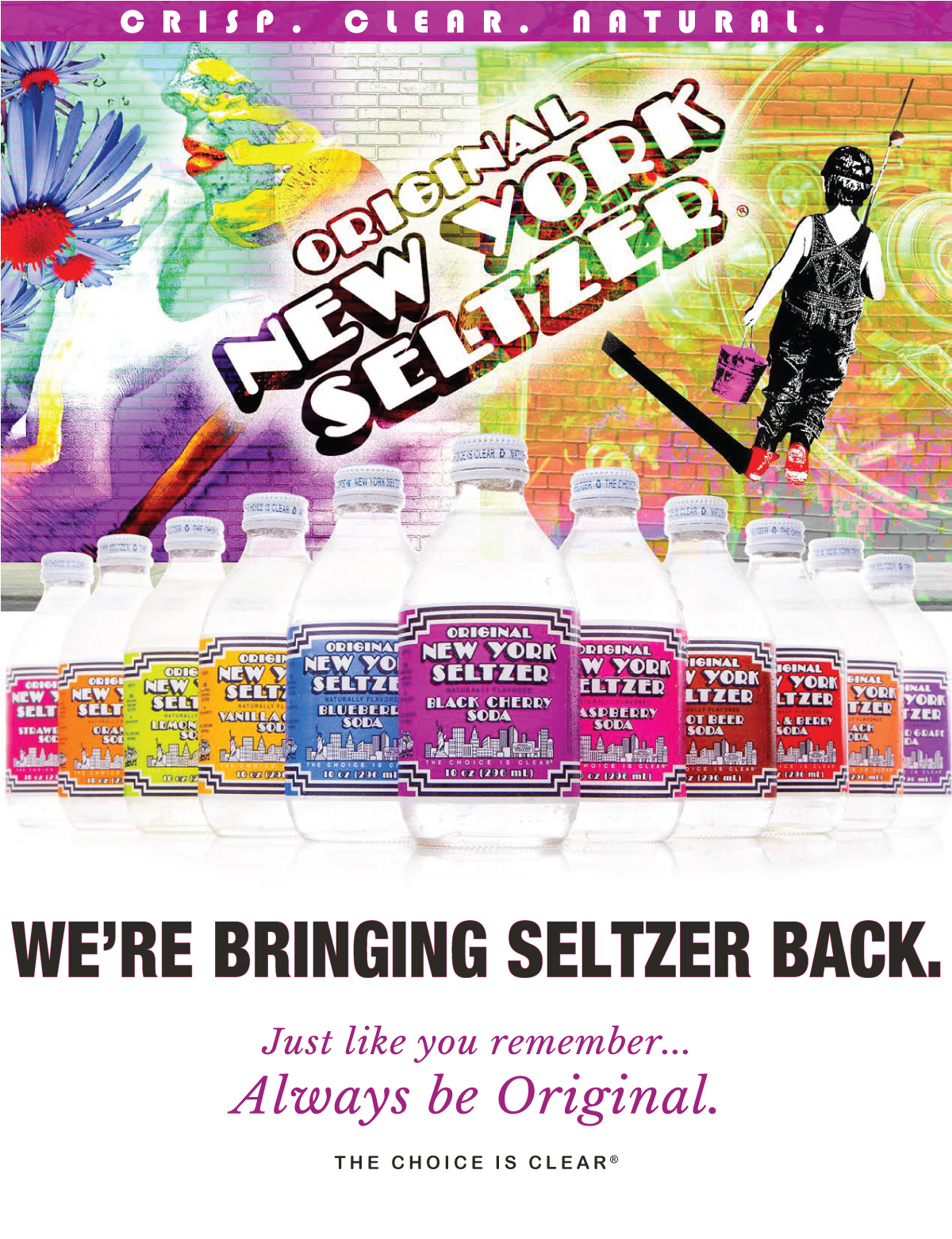 New York Seltzer Raspberry Soda 12/10 fl. oz. bottle Case